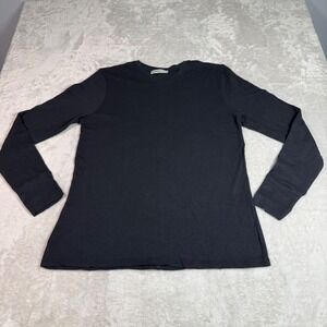 NWOT American Giant Womens Premium Slub Long Sleeve Crewneck T-Shirt L Black